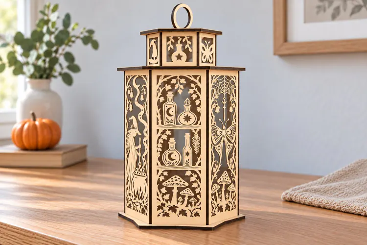 Witch Garden Halloween Lantern SVG Laser Cut Files