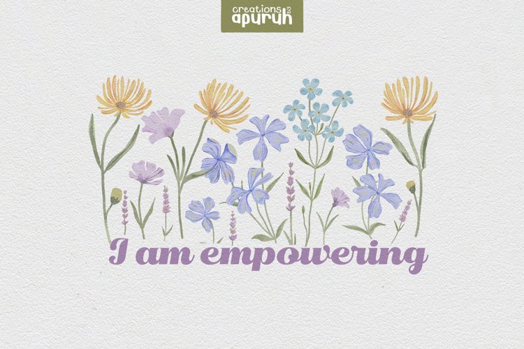 Floral "I AM" Affirmation Quotes T-Shirt Design 04 example image 1