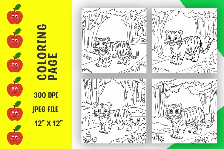 Tiger coloring pages, coloring book