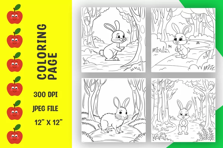 Rabbet coloring pages, coloring book