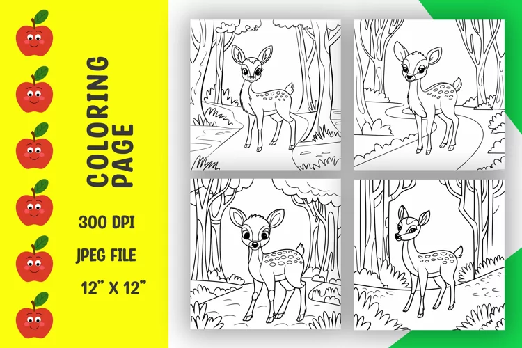 Deer coloring pages, coloring book