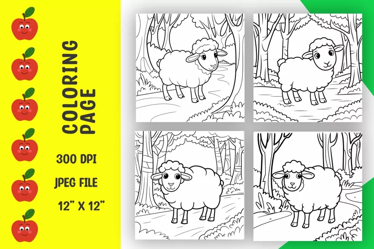 Sheep coloring pages, coloring book