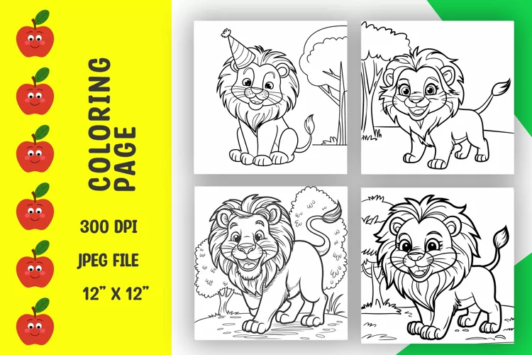 Lion coloring pages, coloring book