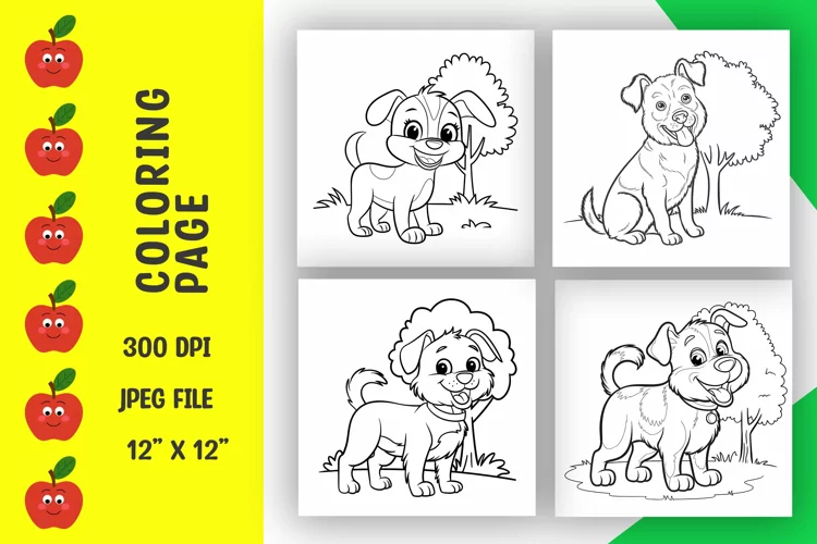 Dog coloring pages, coloring book
