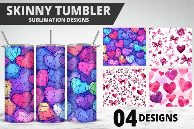 Lovely Hearts Tumbler Design | Valentines Day Tumbler Wrap