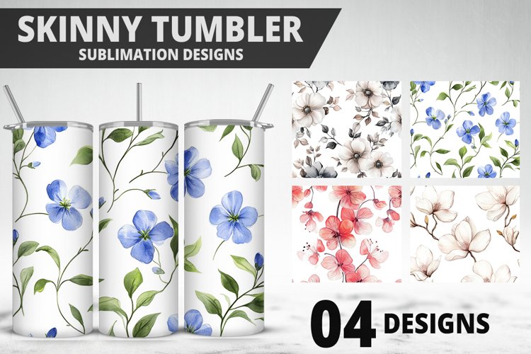 Flowers Tumbler Wrap | Sublimation Design | Tumble PNG