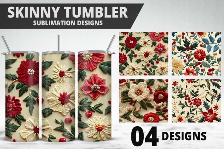 3D Flowers Tumbler Wrap | Sublimation Design | Tumble PNG