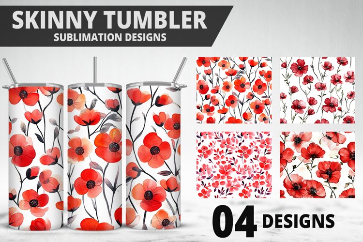 Flowers Tumbler Wrap | Sublimation Design | Tumble PNG