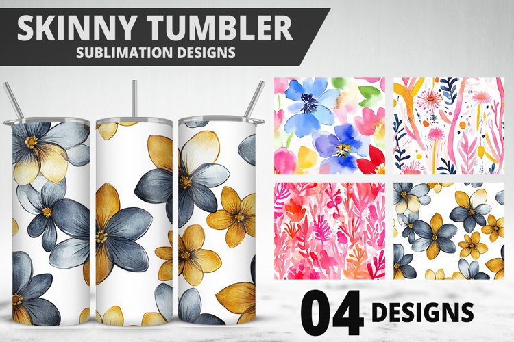 Flowers Tumbler Wrap | Sublimation Design | Tumble PNG