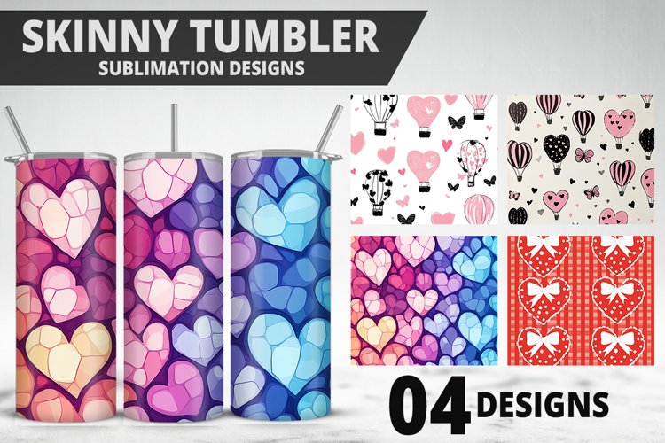 Lovely Hearts Tumbler Design | Valentines Day Tumbler Wrap