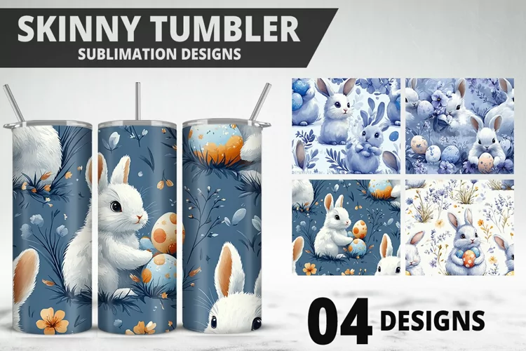 Easter Flower Sublimation| Bunny Tumbler Wrap|Easter Tumbler