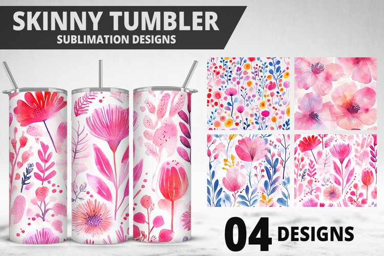 Flowers Tumbler Wrap | Sublimation Design | Tumble PNG