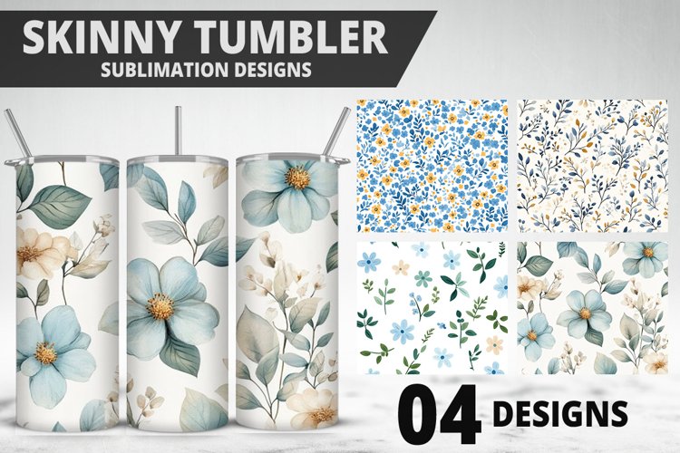 Flowers Tumbler Wrap | Sublimation Design | Tumble PNG
