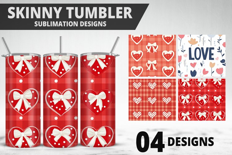 Lovely Hearts Tumbler Design | Valentines Day Tumbler Wrap