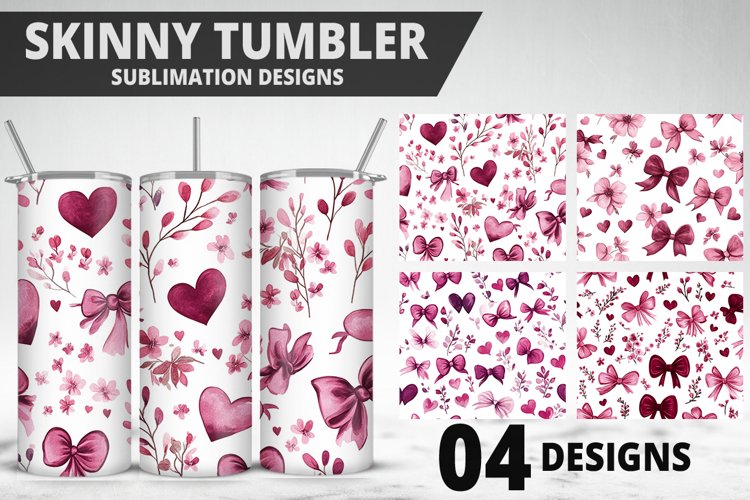 Lovely Hearts Tumbler Design | Valentines Day Tumbler Wrap