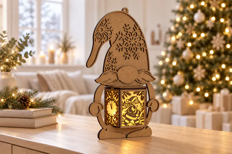 Christmas Gnome Lantern SVG Laser Cut Files