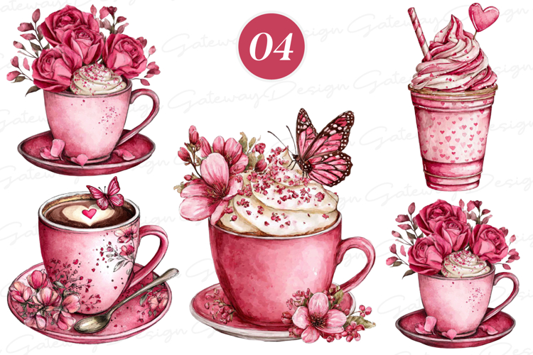 Valentines Day Coffee Cup Clipart