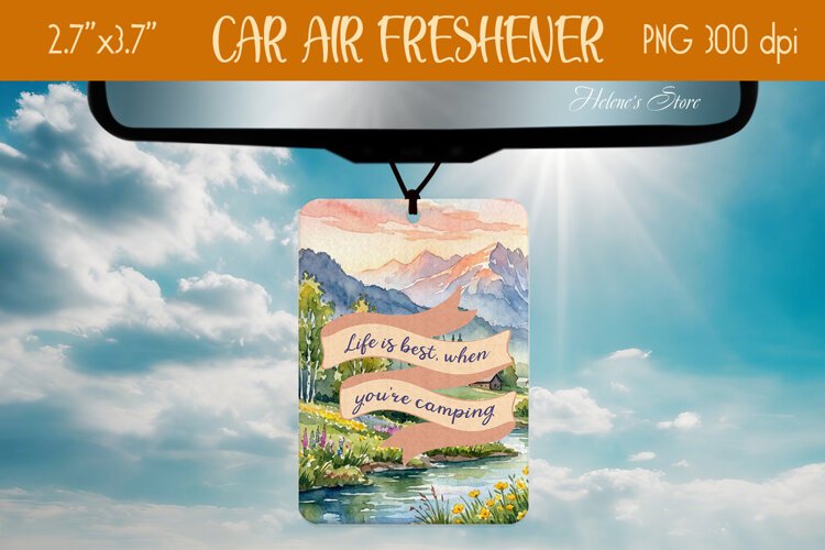 Mountains Spring Air Freshener Car sublimation design png example image 1