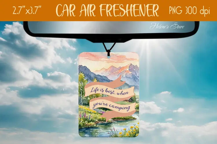 Mountains Spring Air Freshener Car sublimation design png