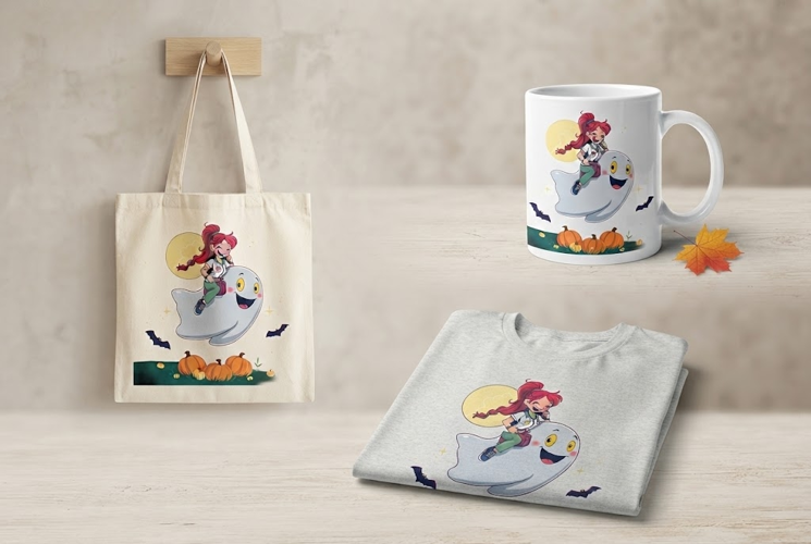 Halloween Nurse Ghost PNG | Cute Nurse Riding Ghost Clipart