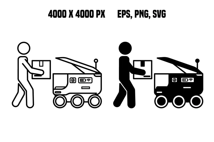 Last Mile Delivery Robot Icons