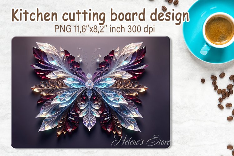 3d Crystal butterfly cutting board sublimation | Glass board