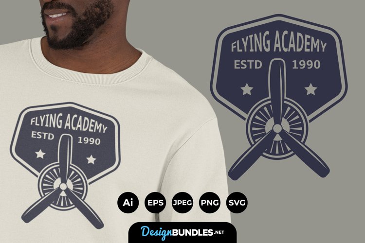 Flying Academy Badges for T-Shirt Design example image 1