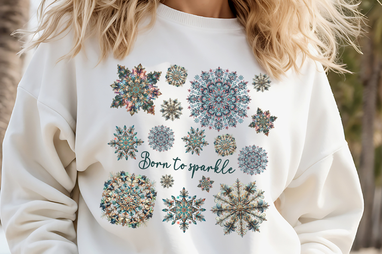 Christmas snowflakes clipart| Snowflake pattern shirt design