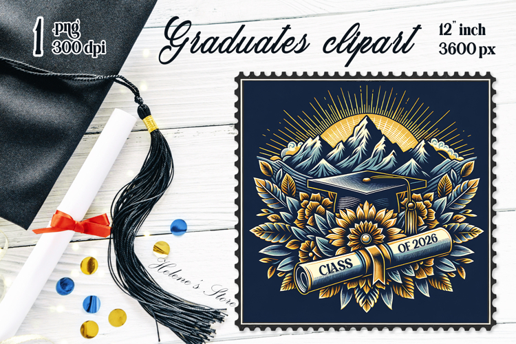 Graduate sublimation png|Graduating vintage postage stamp