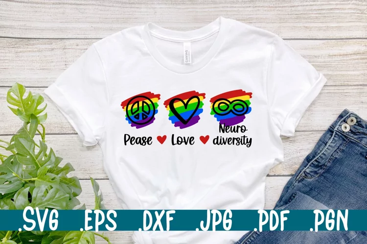 Peace love neurodiversity svg