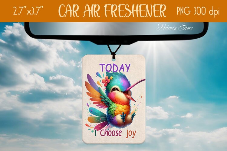Funny hummingbird Air Freshener Car sublimation design png example image 1