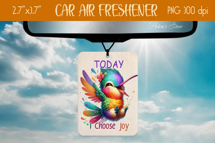 Funny hummingbird Air Freshener Car sublimation design png