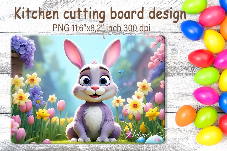 Easter bunny in garden cutting board | Chopping board design