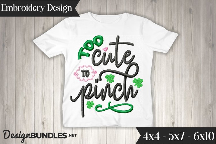 Too Cute to Pinch Embroidery Design example image 1