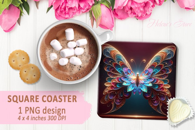 3d Crystal butterfly coaster sublimation | Square coasters