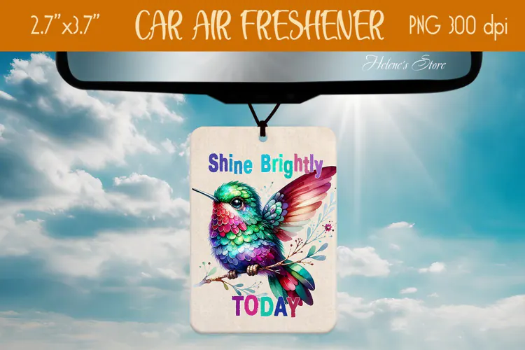 Cute hummingbird Air Freshener Car sublimation design png
