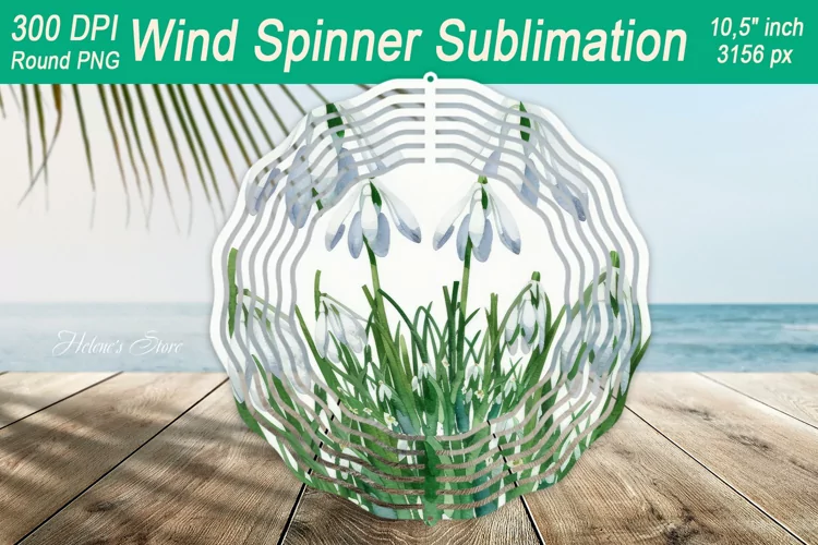 Snowdrop Flower Wind spinner sublimate | Windspinner