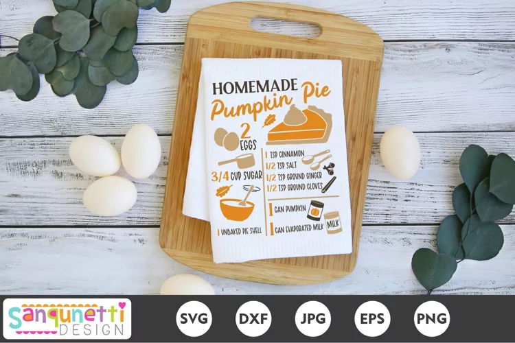 Homemade Pumpkin pie recipe | Recipe SVG