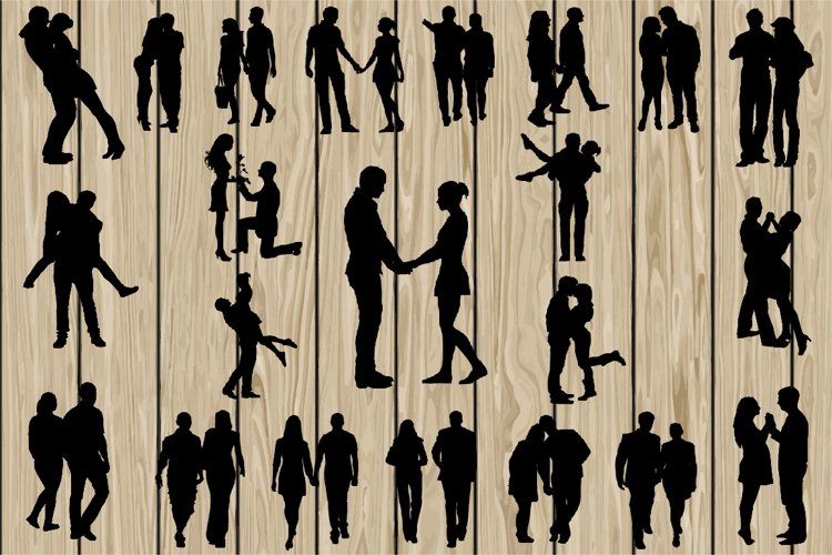 22 valentine Couple SVG, Couple EPS, Couple Vector. example image 1