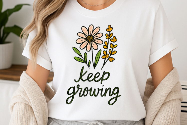 Positive quote with watercolor floral t-shirt sublimation