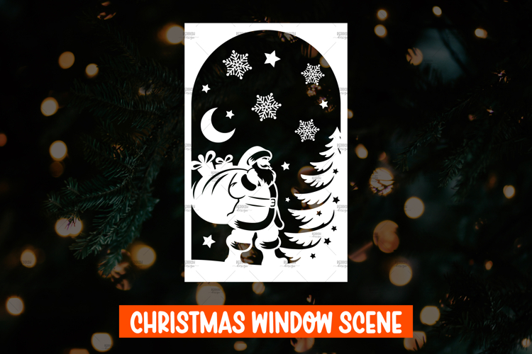 Christmas Window decal SVG, Christmas Window Display SVG