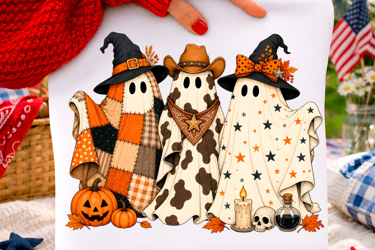 Spooky Western Ghost Trio Png