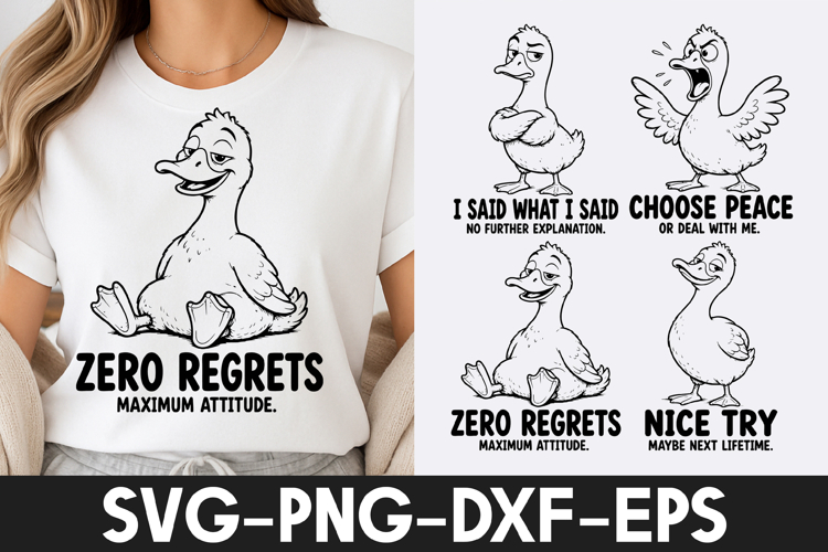 Funny Duck Quotes SVG | Cute Duck T-Shirt Design SVG