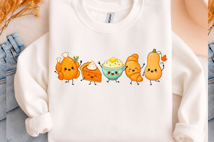 Thanksgiving Food Friends PNG example image 1