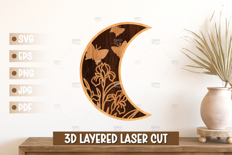 Floral Moon Svg Image 18
