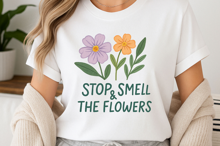 Positive quote with watercolor floral t-shirt sublimation