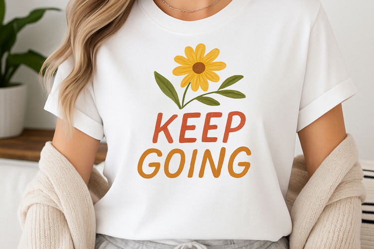 Positive quote with watercolor floral t-shirt sublimation