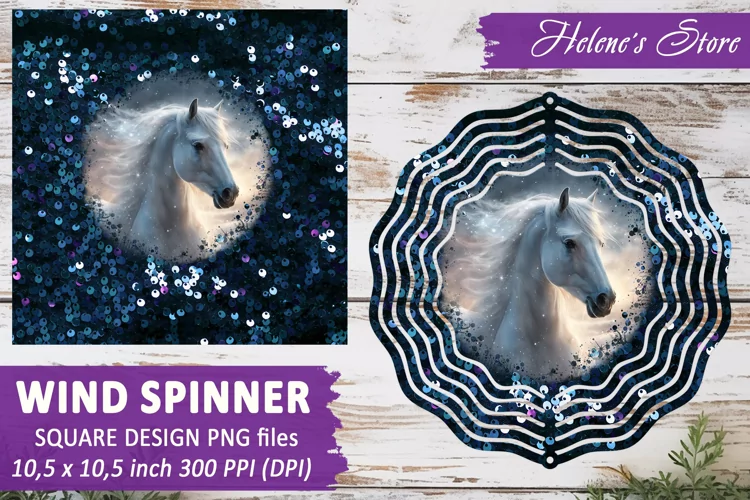 Christmas Horse Spinner| Wind spinner sublimation design