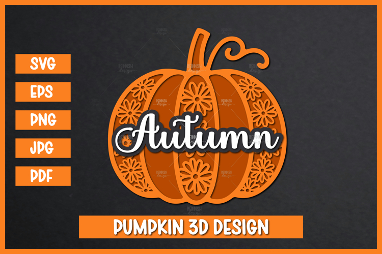 3D Pumpkin Laser cut SVG, Autumn Pumpkin SVG