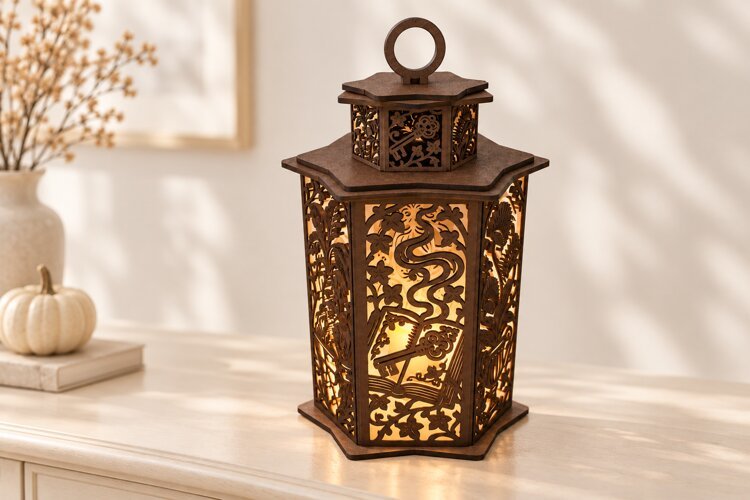 Halloween Curiosities Lantern SVG Laser Cut Files